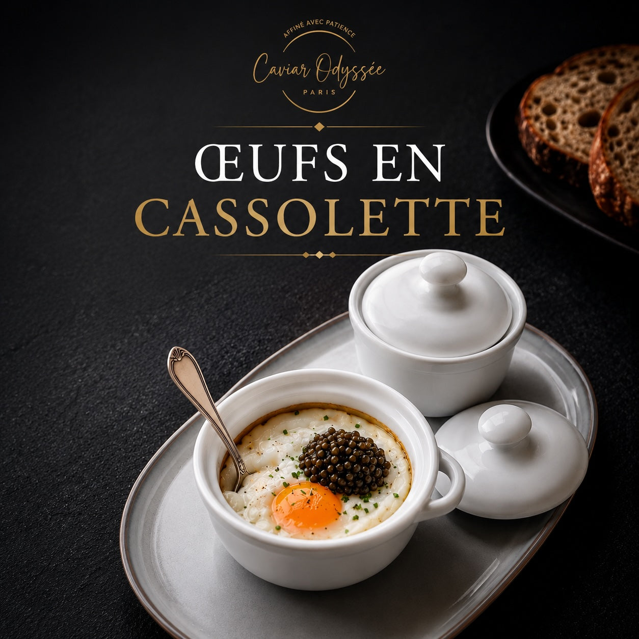 Oeufs en cassolette et caviar osciètre signature